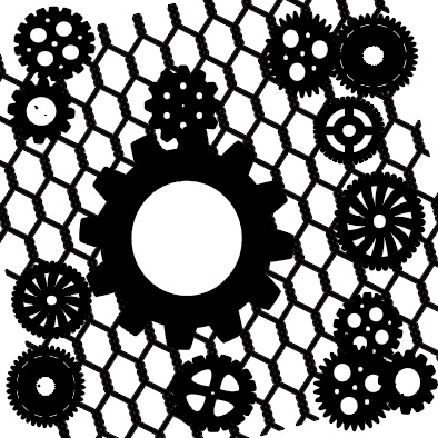 Cogs on wire 12 x 12 inches  min buy 3